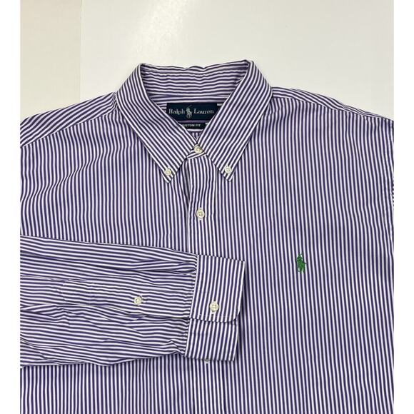 Ralph Lauren Men's Custom Fit Striped Button Down Long Sleeve Shirt Size XXL - Picture 1 of 10